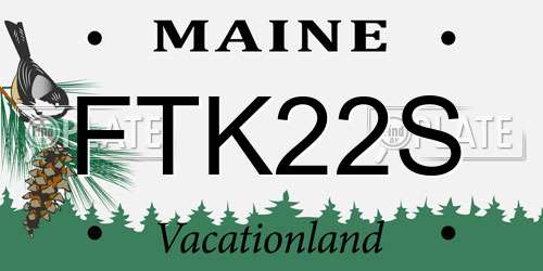 FTK22S Maine License Plate