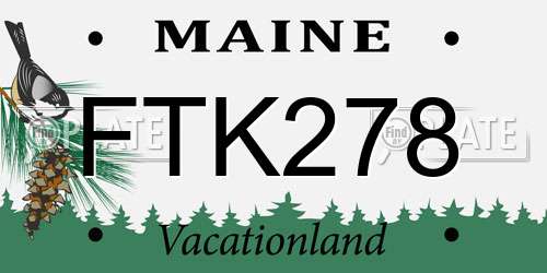 FTK278 Maine License Plate