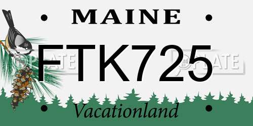 FTK725 Maine License Plate