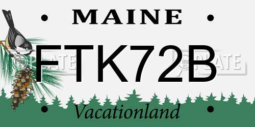 FTK72B Maine License Plate
