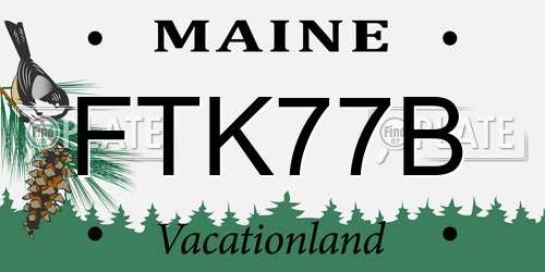 FTK77B Maine License Plate