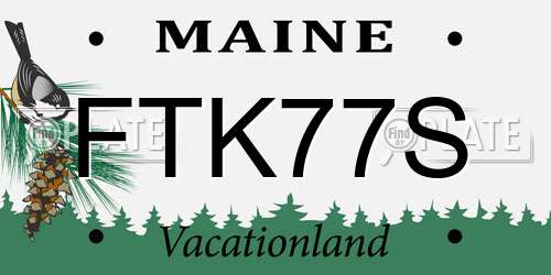 FTK77S Maine License Plate