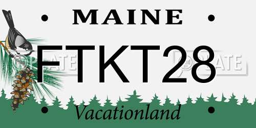 FTKT28 Maine License Plate