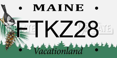 FTKZ28 Maine License Plate