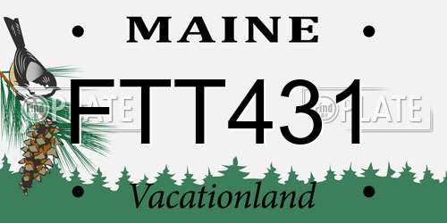 FTT431 Maine License Plate