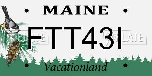 FTT43I Maine License Plate