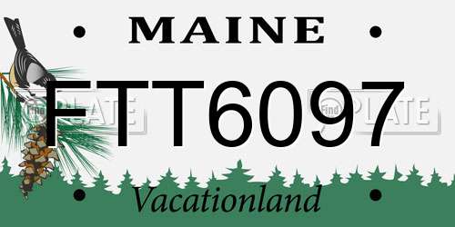 FTT6097 Maine License Plate