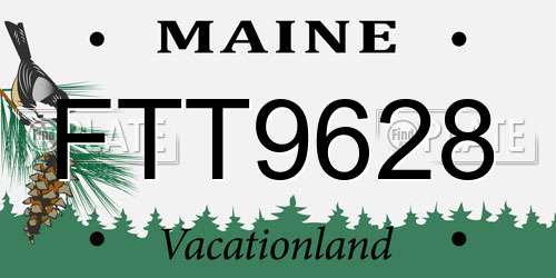 FTT9628 Maine License Plate