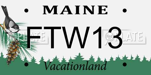 FTW13 Maine License Plate