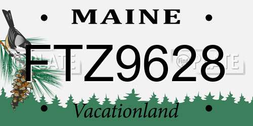 FTZ9628 Maine License Plate
