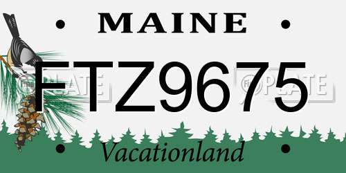 FTZ9675 Maine License Plate