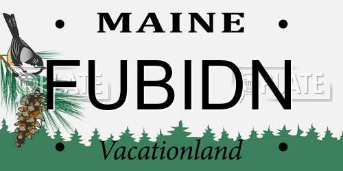 FUBIDN Maine License Plate