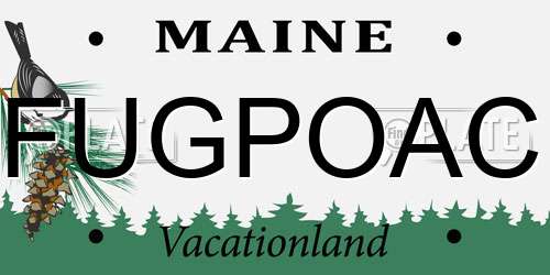 FUGPOAC Maine License Plate