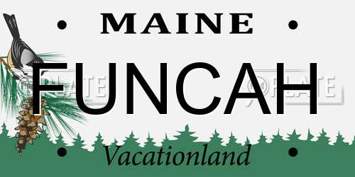 FUNCAH Maine License Plate