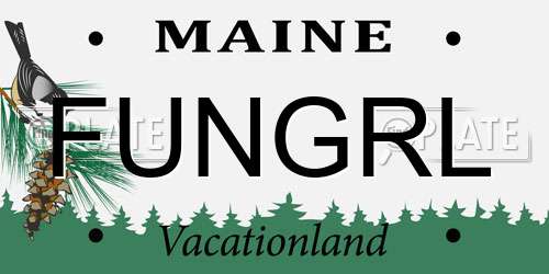 FUNGRL Maine License Plate