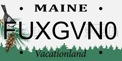 FUXGVN0 Maine License Plate