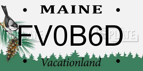 FV0B6D Maine License Plate
