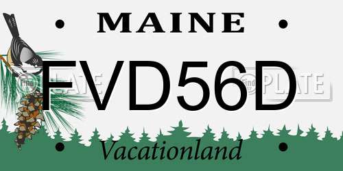 FVD56D Maine License Plate