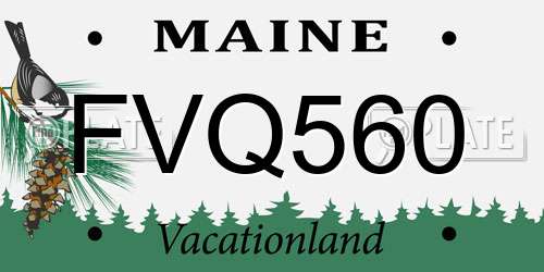 FVQ560 Maine License Plate