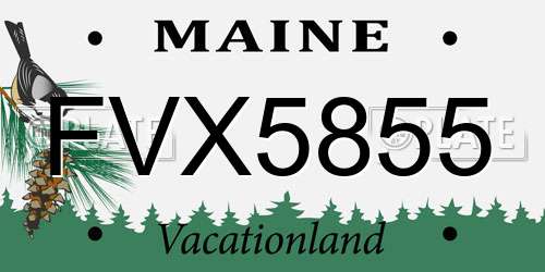 FVX5855 Maine License Plate