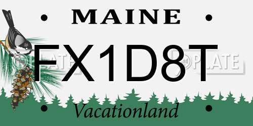 FX1D8T Maine License Plate