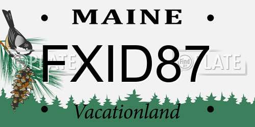FXID87 Maine License Plate