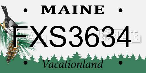 FXS3634 Maine License Plate