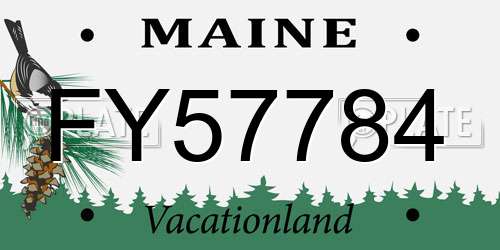 FY57784 Maine License Plate