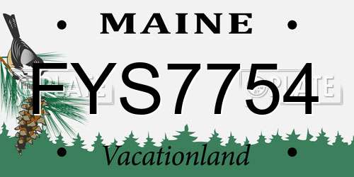 FYS7754 Maine License Plate