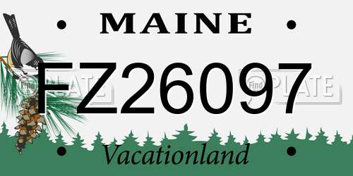 FZ26097 Maine License Plate