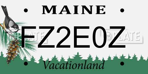 FZ2E0Z Maine License Plate