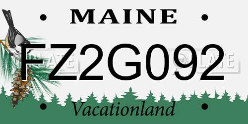 FZ2G092 Maine License Plate