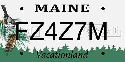 FZ4Z7M Maine License Plate