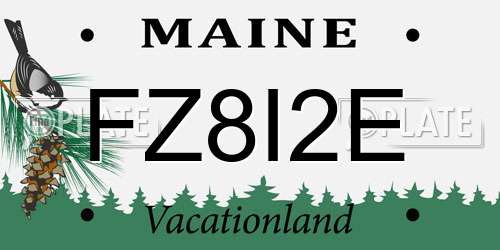 FZ8I2E Maine License Plate