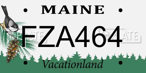 FZA464 Maine License Plate