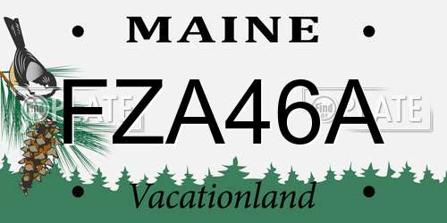 FZA46A Maine License Plate
