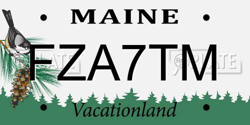 FZA7TM Maine License Plate