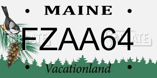 FZAA64 Maine License Plate