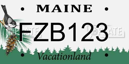 FZB123 Maine License Plate