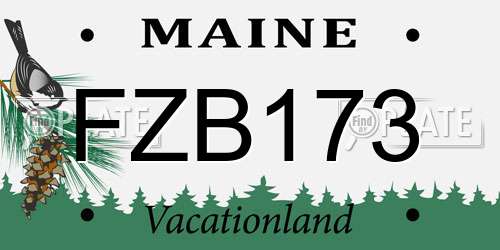 FZB173 Maine License Plate