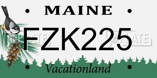 FZK225 Maine License Plate