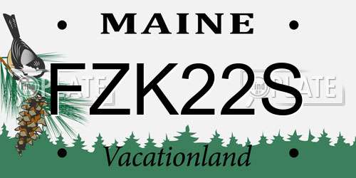 FZK22S Maine License Plate