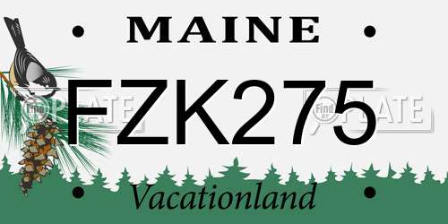 FZK275 Maine License Plate