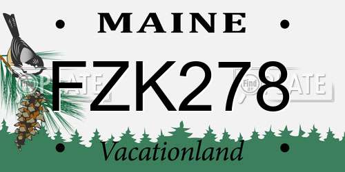 FZK278 Maine License Plate