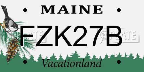 FZK27B Maine License Plate