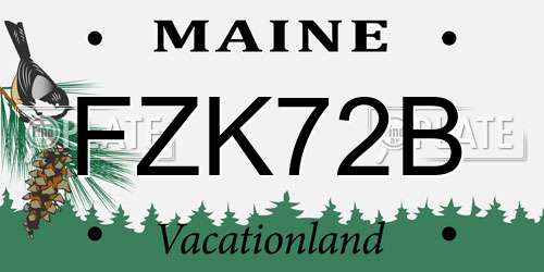 FZK72B Maine License Plate