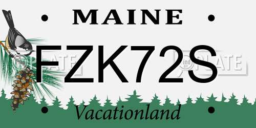 FZK72S Maine License Plate