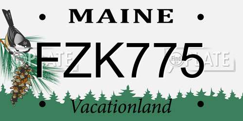 FZK775 Maine License Plate