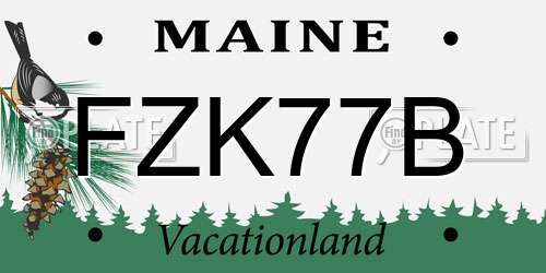 FZK77B Maine License Plate