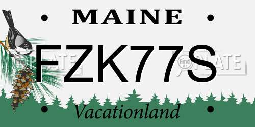 FZK77S Maine License Plate
